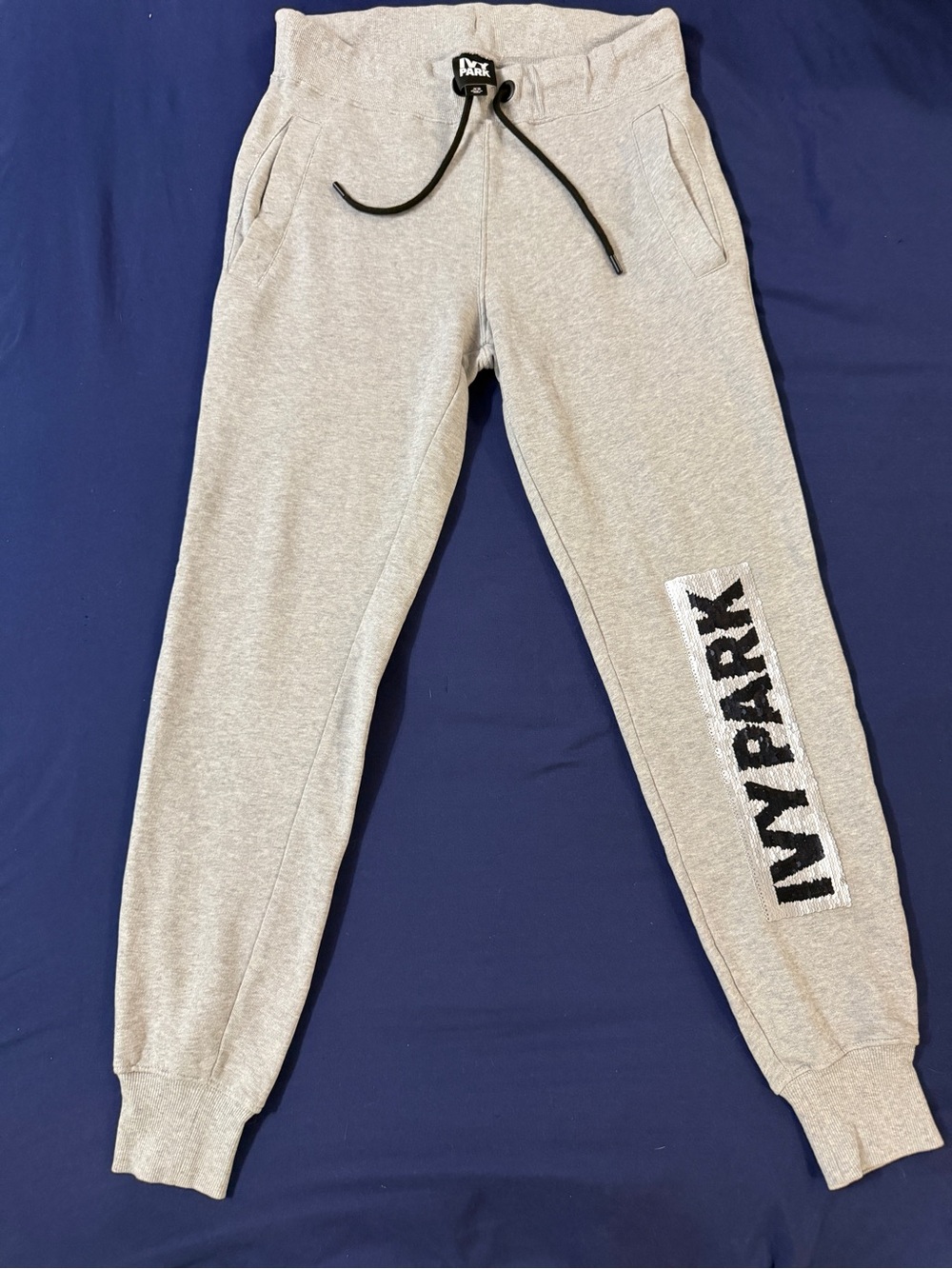 IVY PARK Gray Sequin Drawstring Waist Sweatpants XS